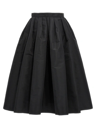 Shop Alexander Mcqueen Curled Midi Skirt Skirts Black