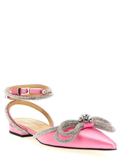 Shop Mach & Mach Double Bow Flat Shoes Pink