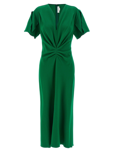 Shop Victoria Beckham Gathered Waist Dresses Green