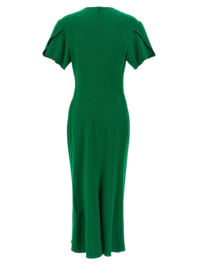 Shop Victoria Beckham Gathered Waist Dresses Green