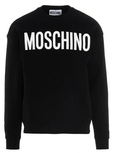 Shop Moschino Lettering Logo Print Sweatshirt White/black