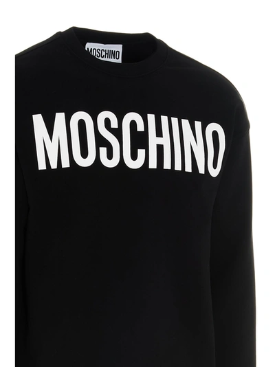 Shop Moschino Lettering Logo Print Sweatshirt White/black