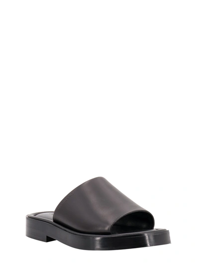 Shop Ferragamo Leather Sandals With Embossed  Logo On The Side
