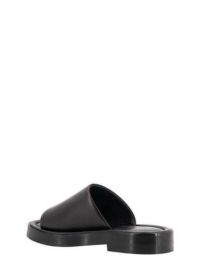 Shop Ferragamo Leather Sandals With Embossed  Logo On The Side