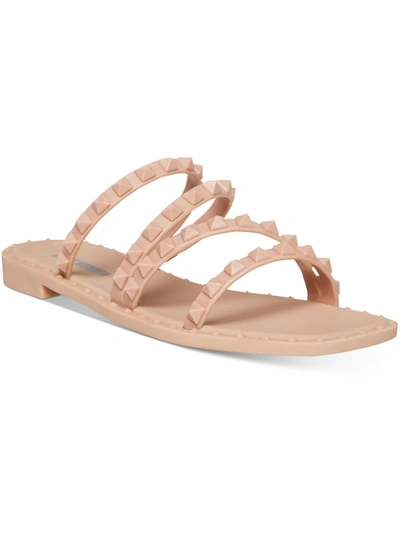 Shop Steve Madden Skyler J Womens Slip On Studded Slide Sandals In Gold