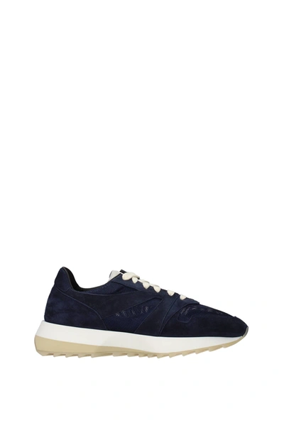Shop Fear Of God Sneakers Fabric Blue Blue Navy