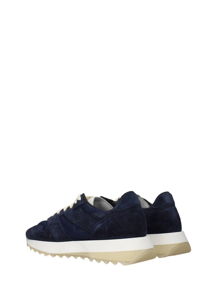 Shop Fear Of God Sneakers Fabric Blue Blue Navy