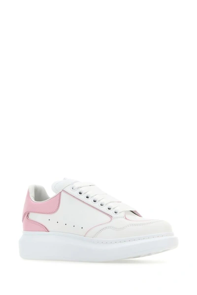 Shop Alexander Mcqueen Woman Two-tone Leather Sneakers In Multicolor