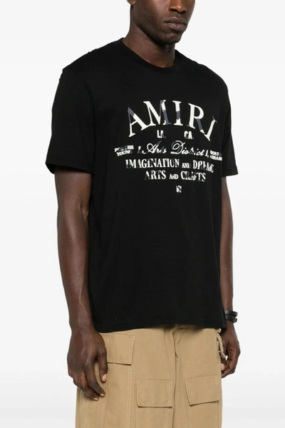 Shop Amiri Men 'distressed  Arts District' T-shirt In Black