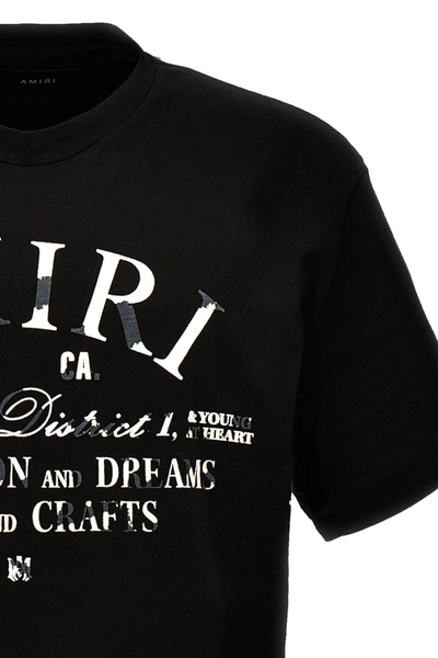 Shop Amiri Men 'distressed  Arts District' T-shirt In Black