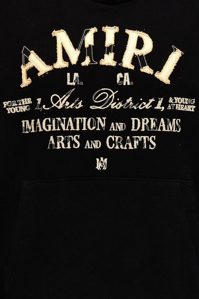 Shop Amiri Men 'distressed Arts District' Hoodie In Black