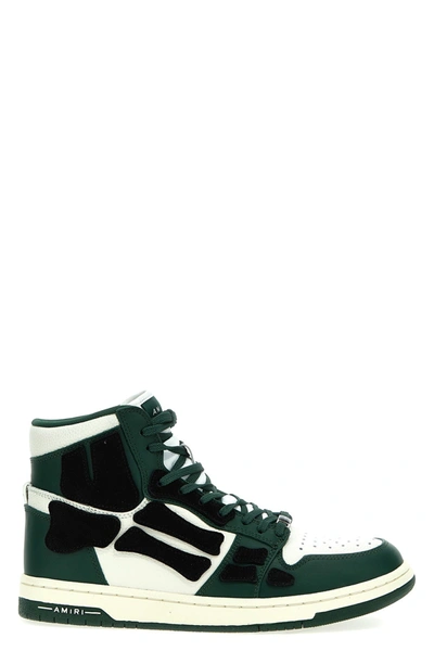 Shop Amiri Men 'skel Top High' Sneakers In Green