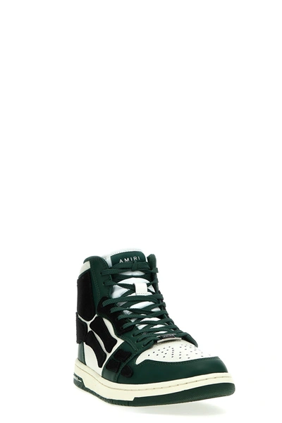 Shop Amiri Men 'skel Top High' Sneakers In Green