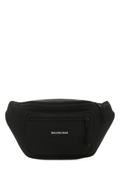 Shop Balenciaga Man Black Nylon Explorer Belt Bag