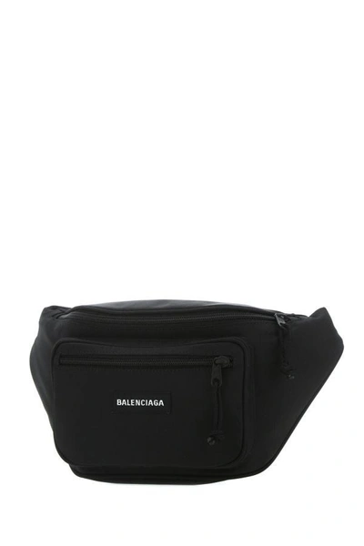 Shop Balenciaga Man Black Nylon Explorer Belt Bag