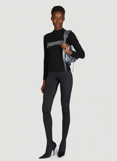 Shop Balenciaga Women Darkwave Long-sleeve Top In Black