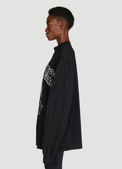 Shop Balenciaga Women Diy College Long Sleeve T-shirt In Black
