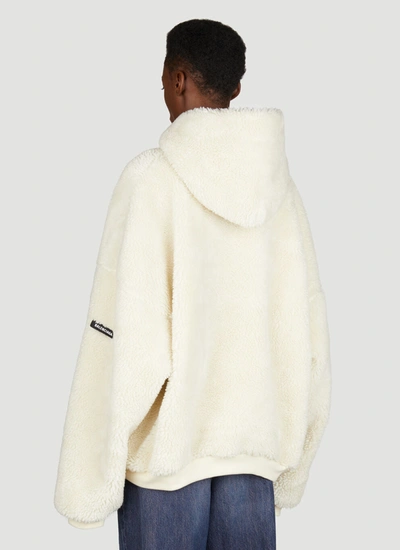 Shop Balenciaga Women Outerwear Zip-up Hooded Sweatshirt In Cream