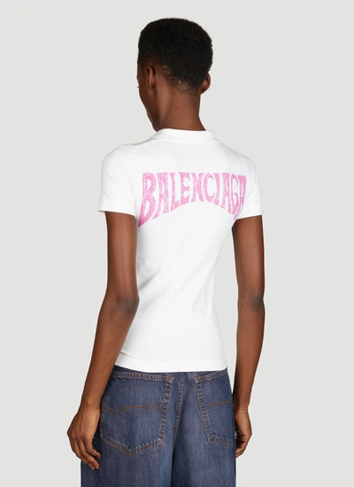 Shop Balenciaga Women Paris Tropical T-shirt In White