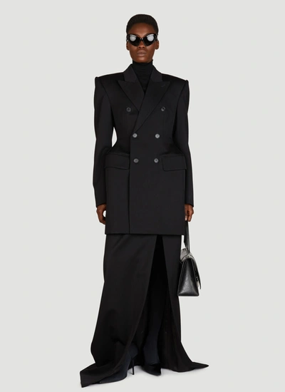 Shop Balenciaga Women Split Tailored Skirt In Black
