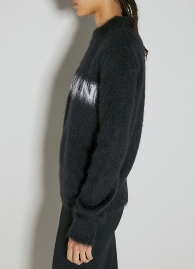 Shop Balmain Women Monogram Jacquard Sweater In Black