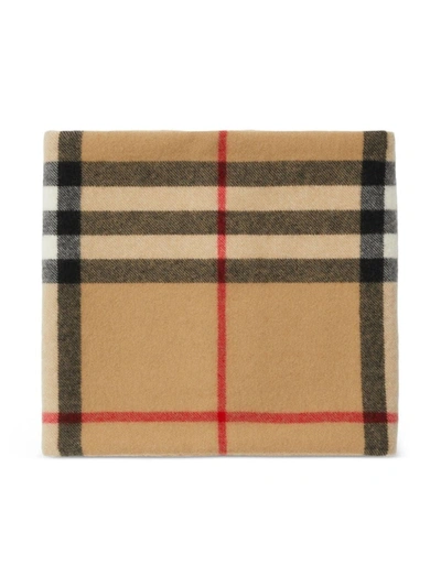 Shop Burberry Men Check Cashmere Snood In Brown