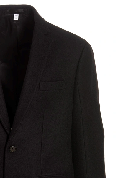 Shop Burberry Men Wool Tailored Blazer Jacket In Black