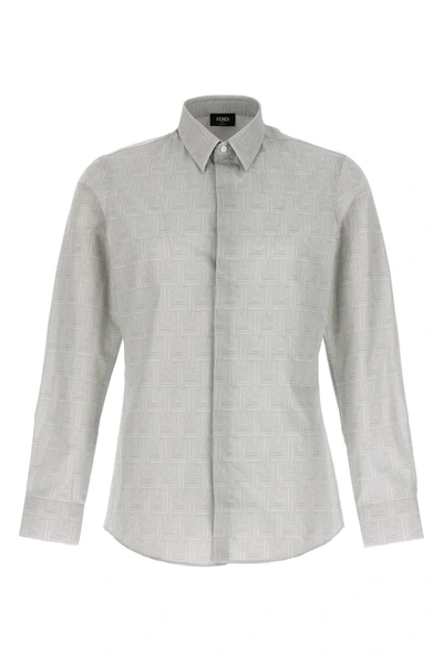 Shop Fendi Men ' Shadow' Shirt In Gray