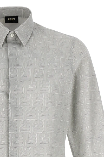 Shop Fendi Men ' Shadow' Shirt In Gray