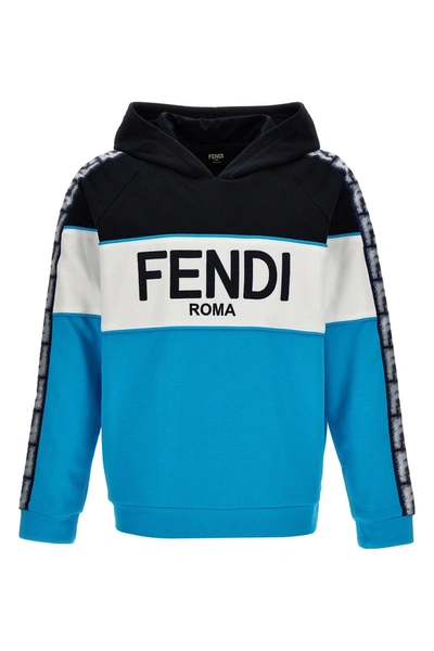 Shop Fendi Men Logo Hoodie In Multicolor