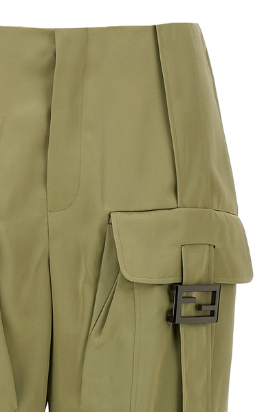 Shop Fendi Women 'ff Baguette' Pants In Green