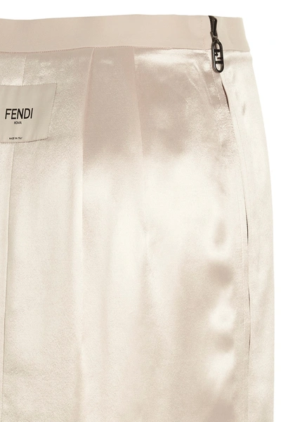 Shop Fendi Women Midi Pencil Skirt In Cream