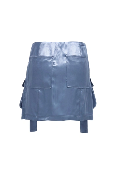 Shop Fendi Women Satin Miniskirt In Blue