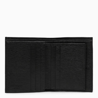 Shop Ferragamo Black Leather Small Wallet With Gancini Logo Men In Multicolor