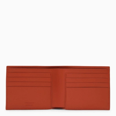 Shop Ferragamo Terracotta-coloured Leather Wallet With Logo Men In Brown