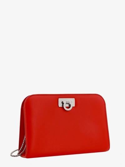 Shop Ferragamo Woman Diana Woman Red Shoulder Bags