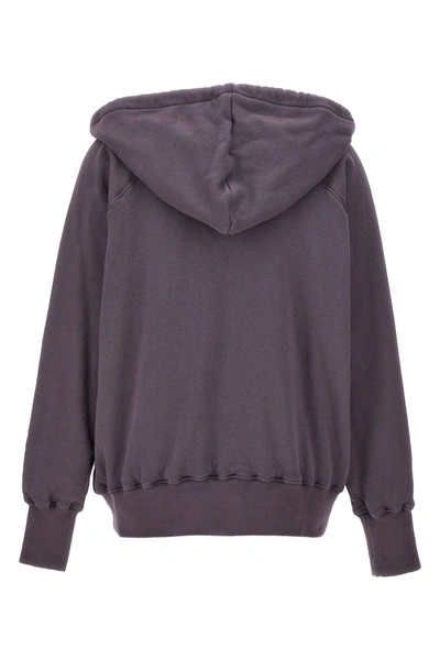 Maison Margiela Reverse-logo Cotton Hoodie In Purple