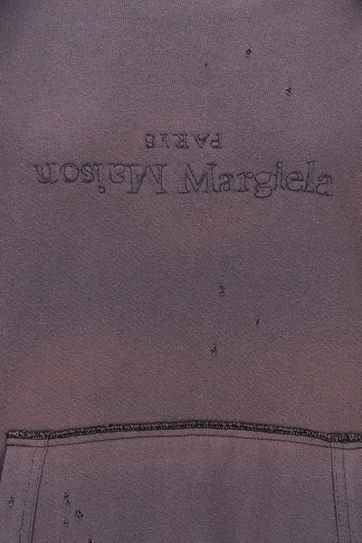 Shop Maison Margiela Women 'logo Reverse' Hoodie In Purple
