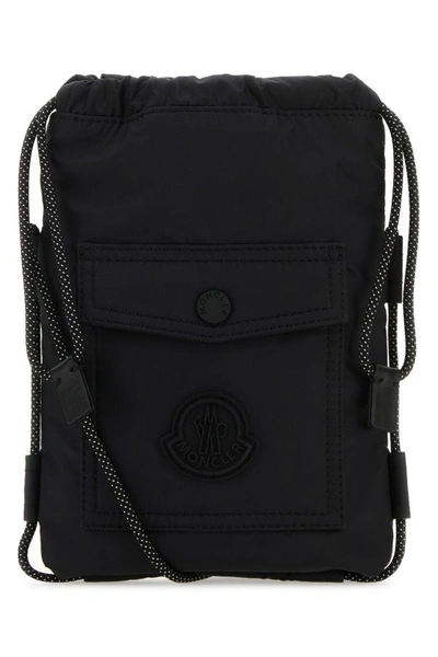 Shop Moncler Unisex Black Nylon Makaio Crossbody Bag
