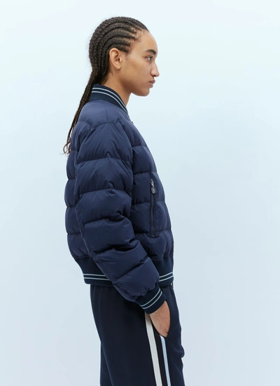 Shop Moncler Women Argo Bomber Jacket In Blue