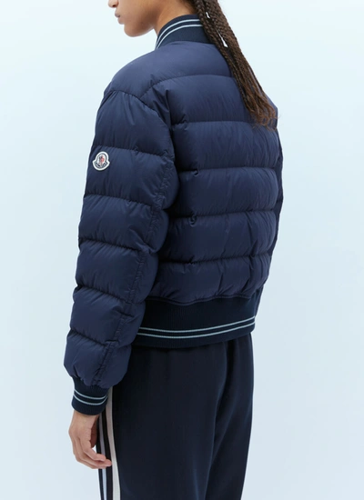 Shop Moncler Women Argo Bomber Jacket In Blue