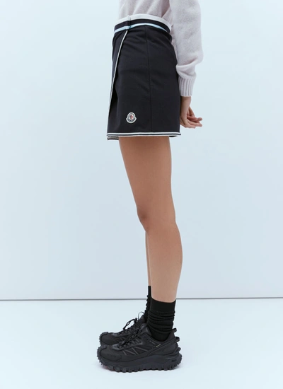 Shop Moncler Women Wraparound Mini Skirt In Black