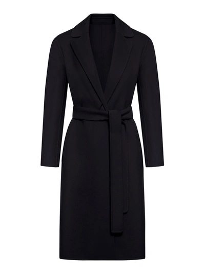Shop 's Max Mara Smaxmara Women Wool Wrap Coat In Black