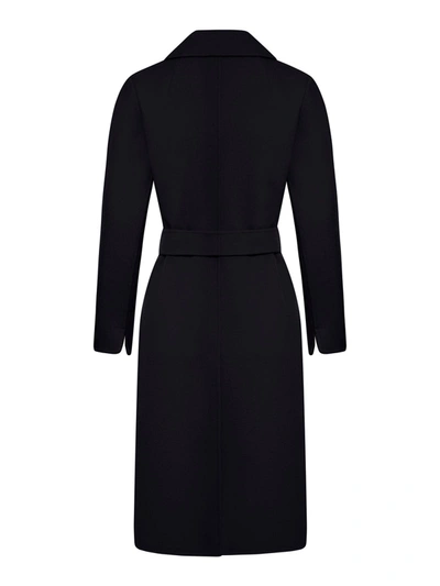 Shop 's Max Mara Smaxmara Women Wool Wrap Coat In Black