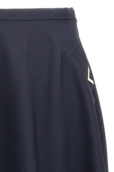 Shop Valentino Garavani Women 'v Gold'  Skirt In Blue