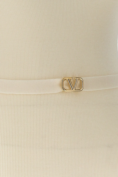 Shop Valentino Garavani Women  'v Logo' Jersey In White