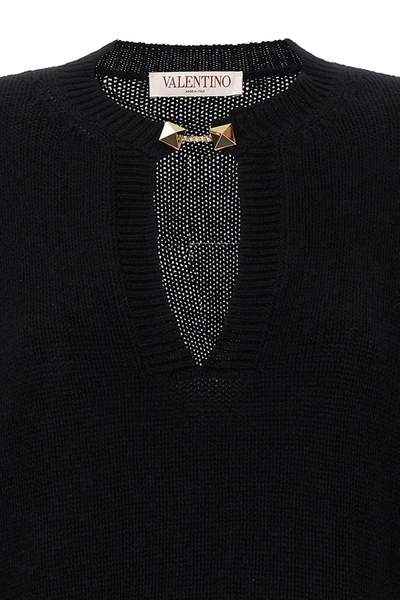Shop Valentino Garavani Women  Studded Detail Sweater In Black