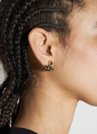 Shop Vivienne Westwood Women Saffron Bas Relief Earrings In Black