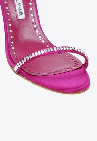 Manolo Blahnik Crinastra 105 Crystal Embellished Sandals In Pink
