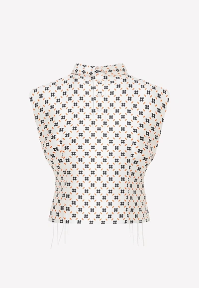 Lanvin Cropped Sleeveless Top Women In White